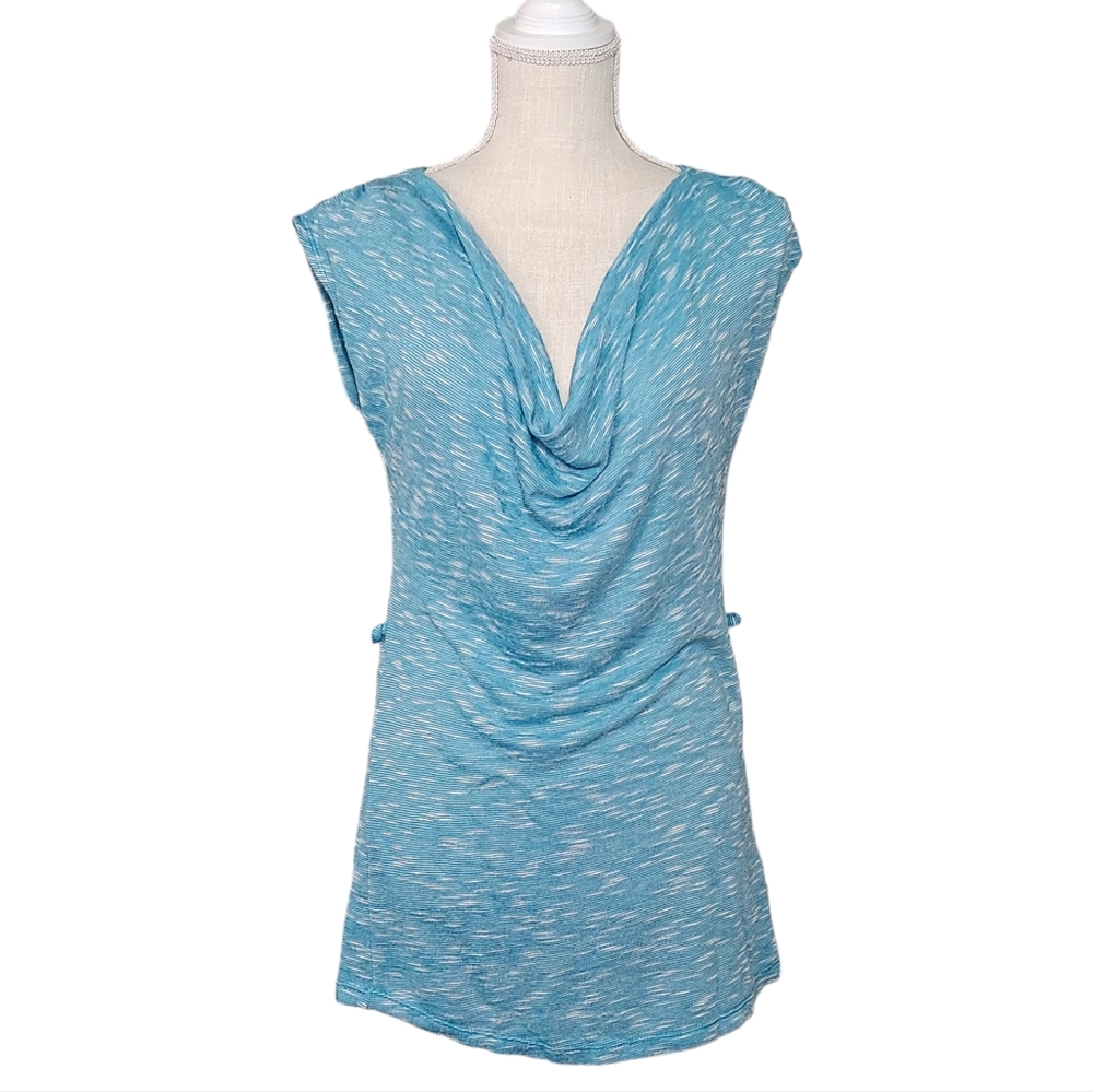 No Boundaries Blue Cowl Neck Sleeveless Blouse Top - Large Juniors